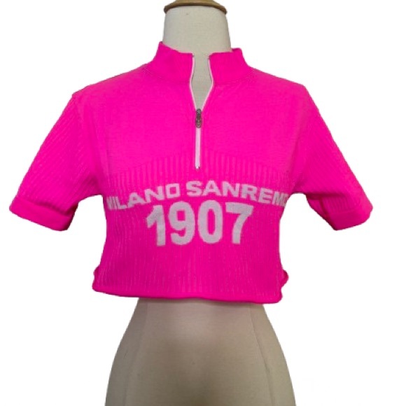 Bright Pink Milano Sanremo 1907 Crop Top - Picture 1 of 3